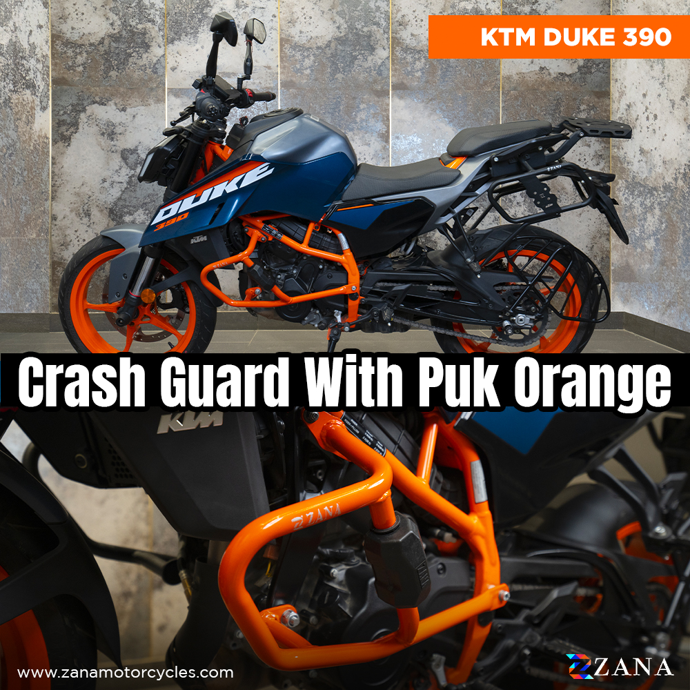 Zana- CRASH GUARD WITH SLIDER PUCK ORANGE FOR KTM DUKE 390/250/390 GEN 3