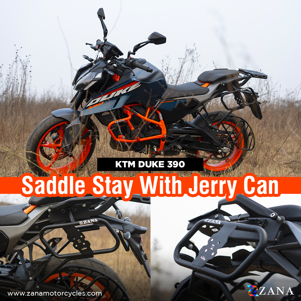 Zana- SADDLE STAY MS BLACK WITH JERRY CAN MOUNT FOR KTM DUKE 390/250/200/390 GEN 3