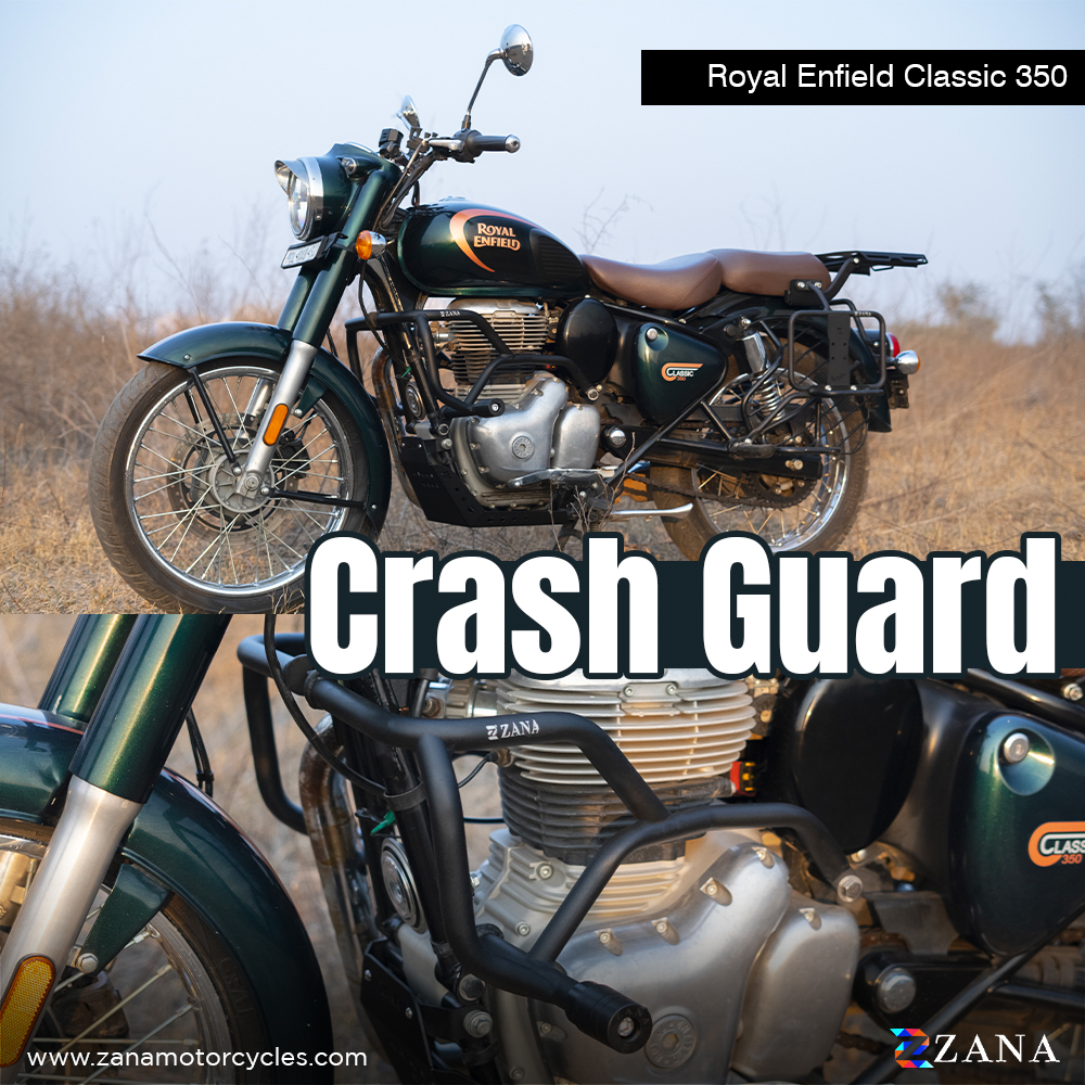 Zana- Crash Guard MS With Slider Texture Matt Black For Classic 350