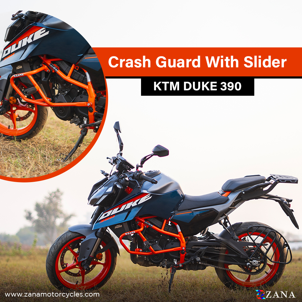Zana- CRASH GUARD WITH SLIDER ORANGE FOR KTM DUKE 390/250/200/390 GEN 3