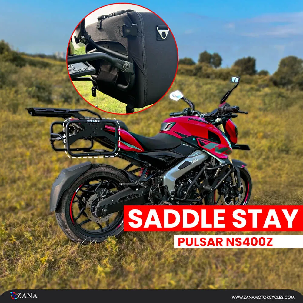 Zana- Roadster Saddle Stay with Jerry Can Mount for Pulsar NS400z |
