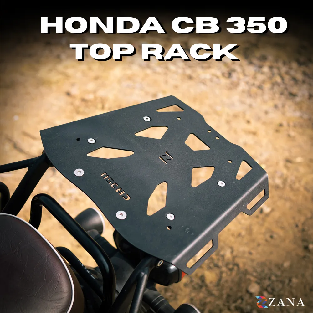 Zana- Top Rack with MS Plate Black For Honda CB 350 2025 | Touring