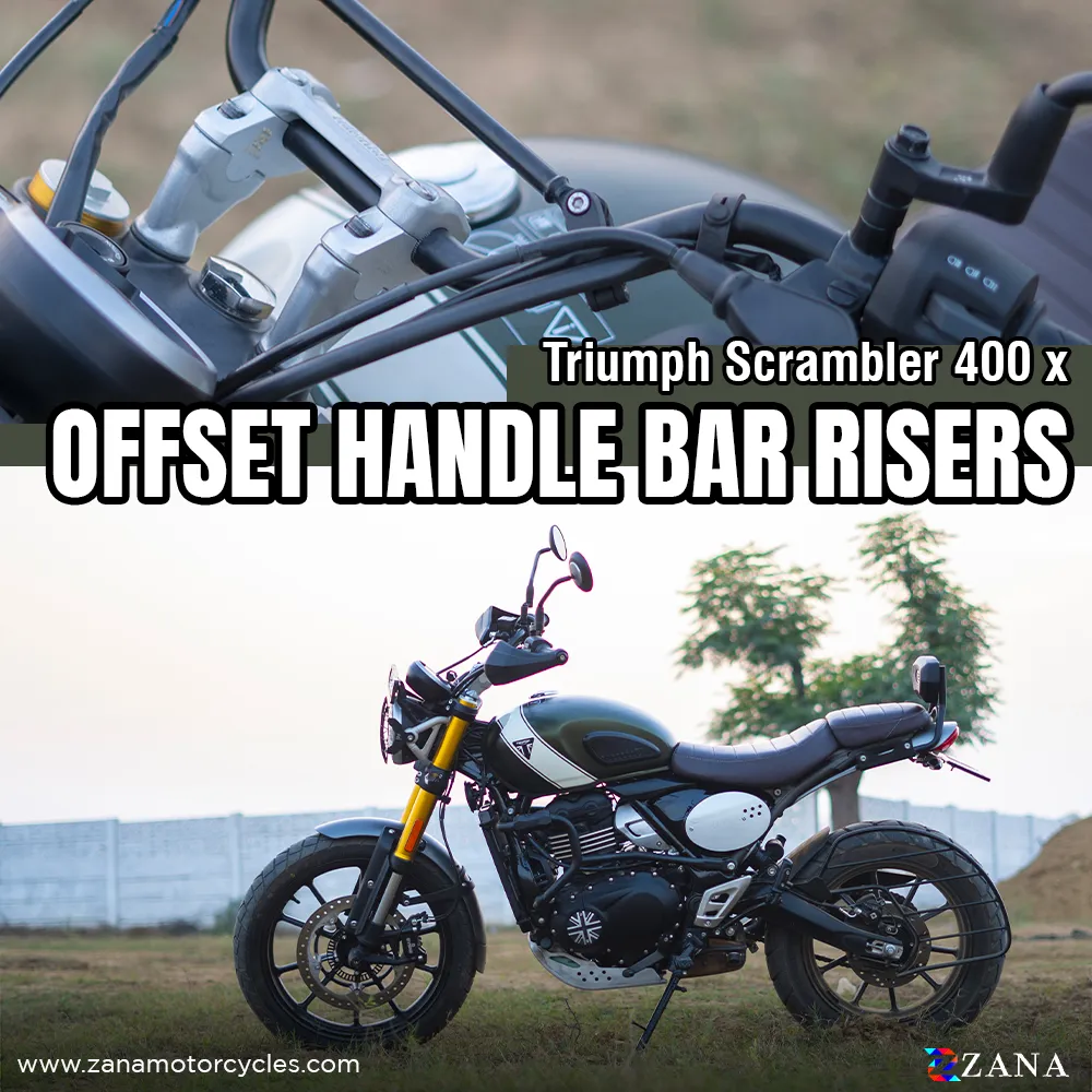 Zana - Offset Handlebar Riser Silver for Triumph Scrambler 400 X /