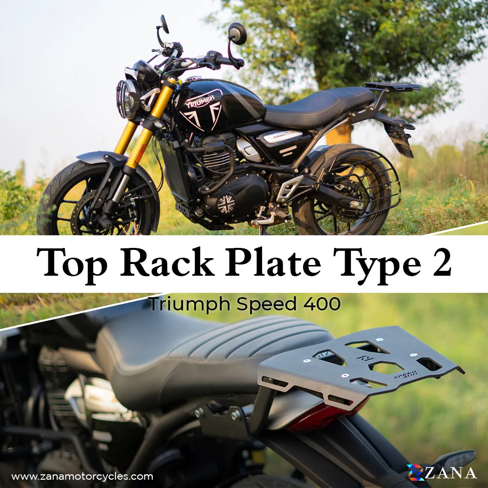 Zana- Top Rack With MS Plate T-2 Black For Triumph Speed 400