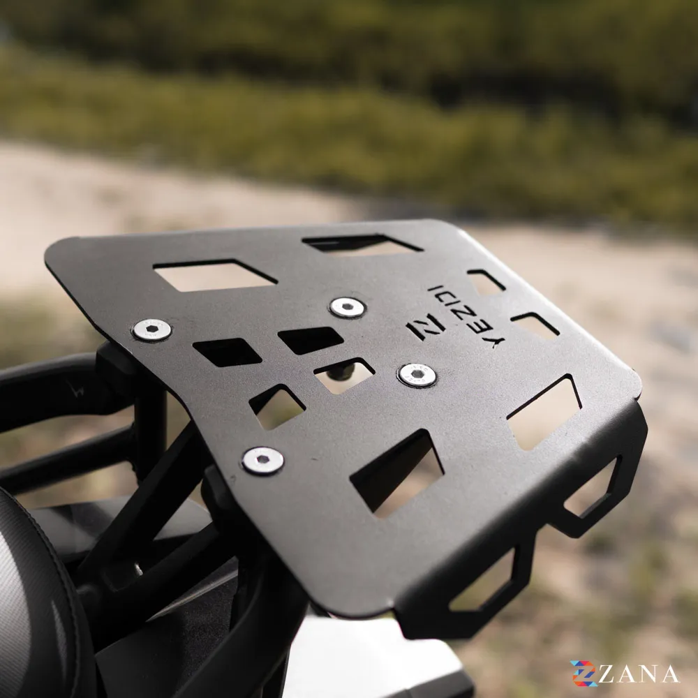 Zana- Top Rack Plate For Yezdi Adventure 2025 (Black) | Touring